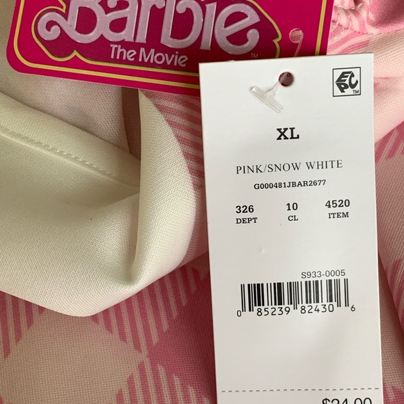 BARBIE PINK & WHITE GINGHAM DRESS. GIRLS’ SIZE X-LARGE. NEW WITH TAGS - Picture 9 of 10